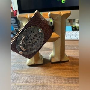 Genuine leather cuff bracelet